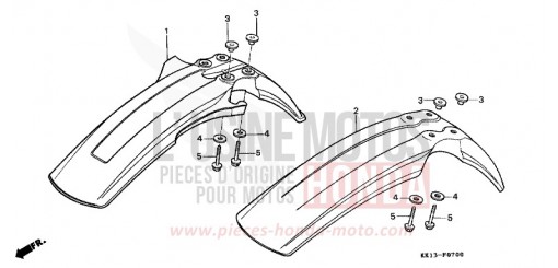 FRONT FENDER XR250RM de 1991